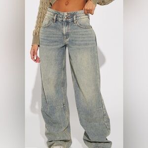 Fashion Nova Blue Flare Wide Leg Jeans